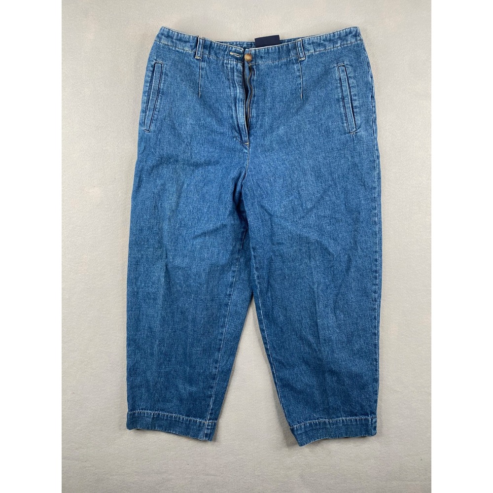 Crazy Horse Liz Claiborne Blue Denim Pants High Rise Tapered Cotton Women's 14
